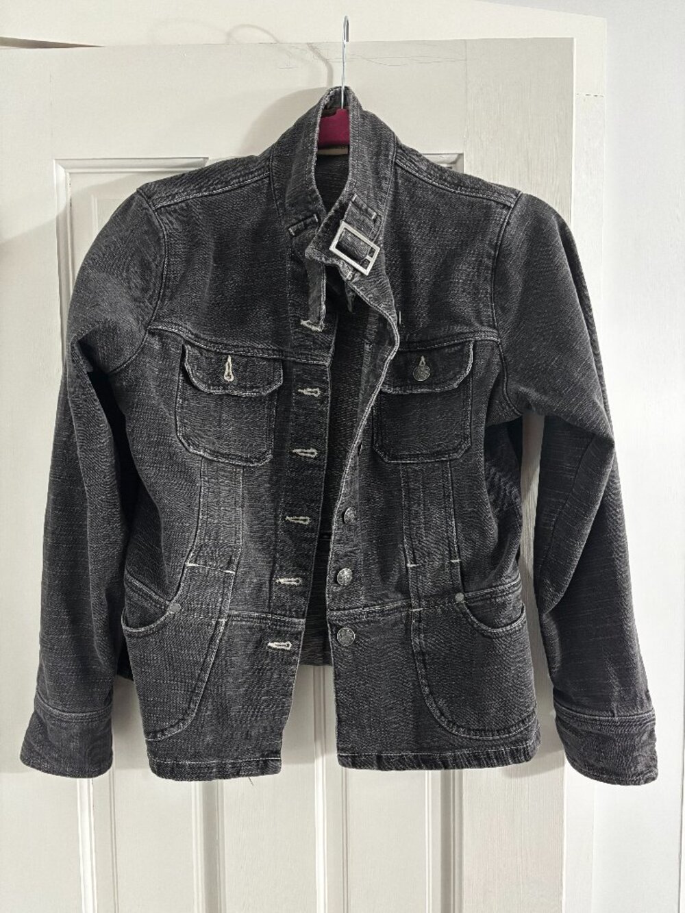 Ruff Hewn Denim Utility Jacket Black/Gray - M